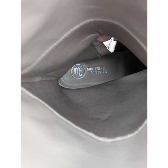 Mootsies Tootsies Suede Knee-High Heels – 3.5" Heel - Y2K Minimalist, Taupe, 10M - Picture 12 of 16